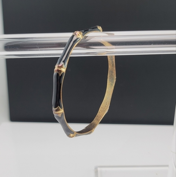 Black enamel bamboo shaped bracelet GUC - Picture 1 of 7